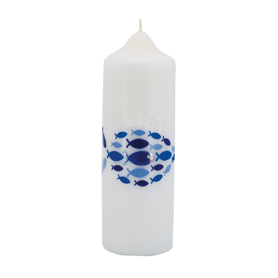 Keresztelési asztali gyertya kézzel díszitett T 36