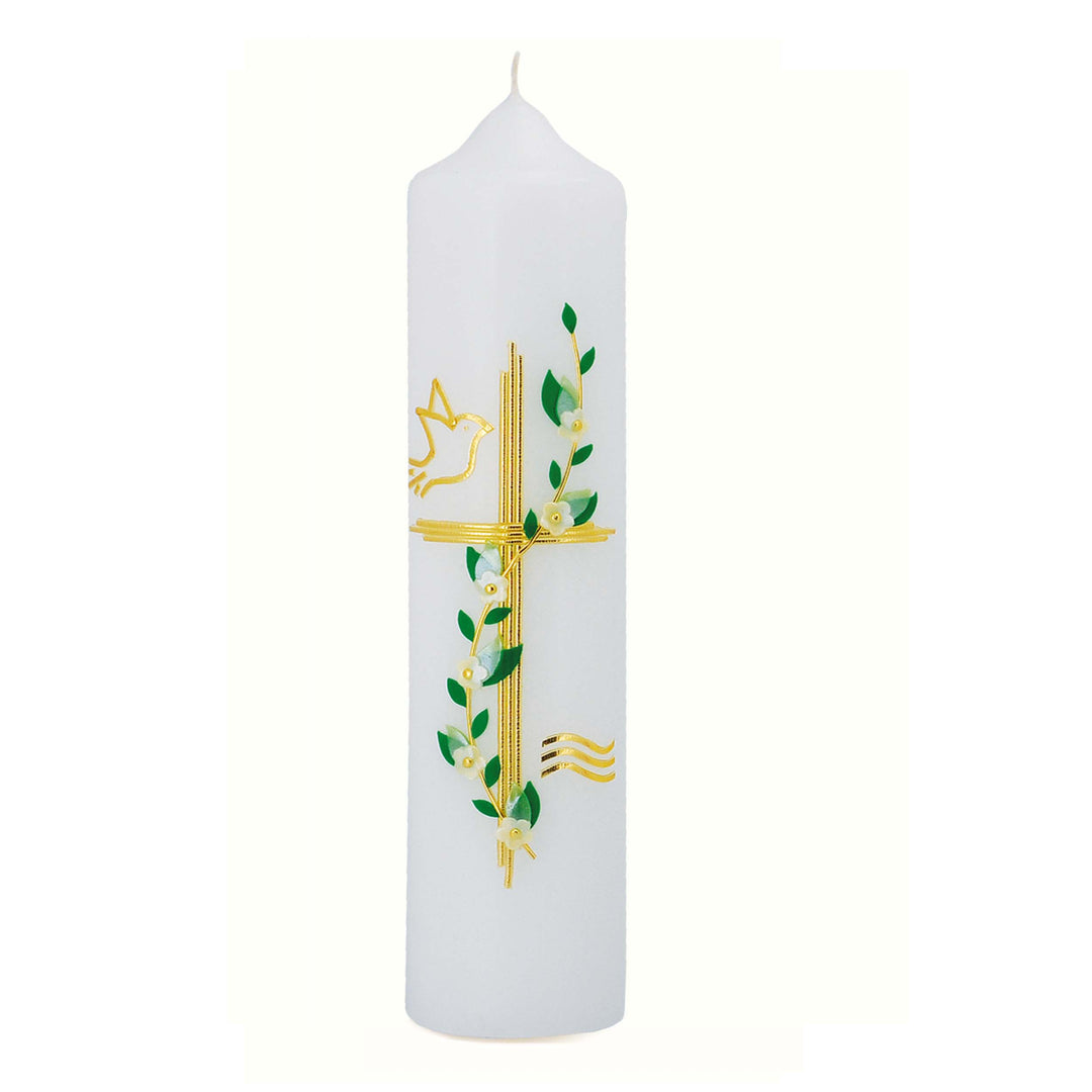 Keresztelési asztali gyertya kézzel díszitett T 17 2 méretben
