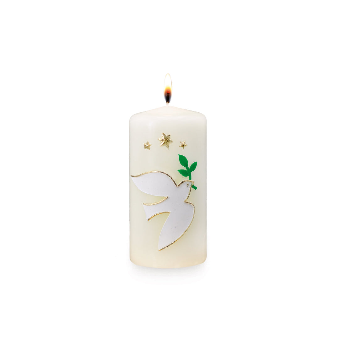 Weihnachtskerze 100x50 mm B 88 handdekoriert