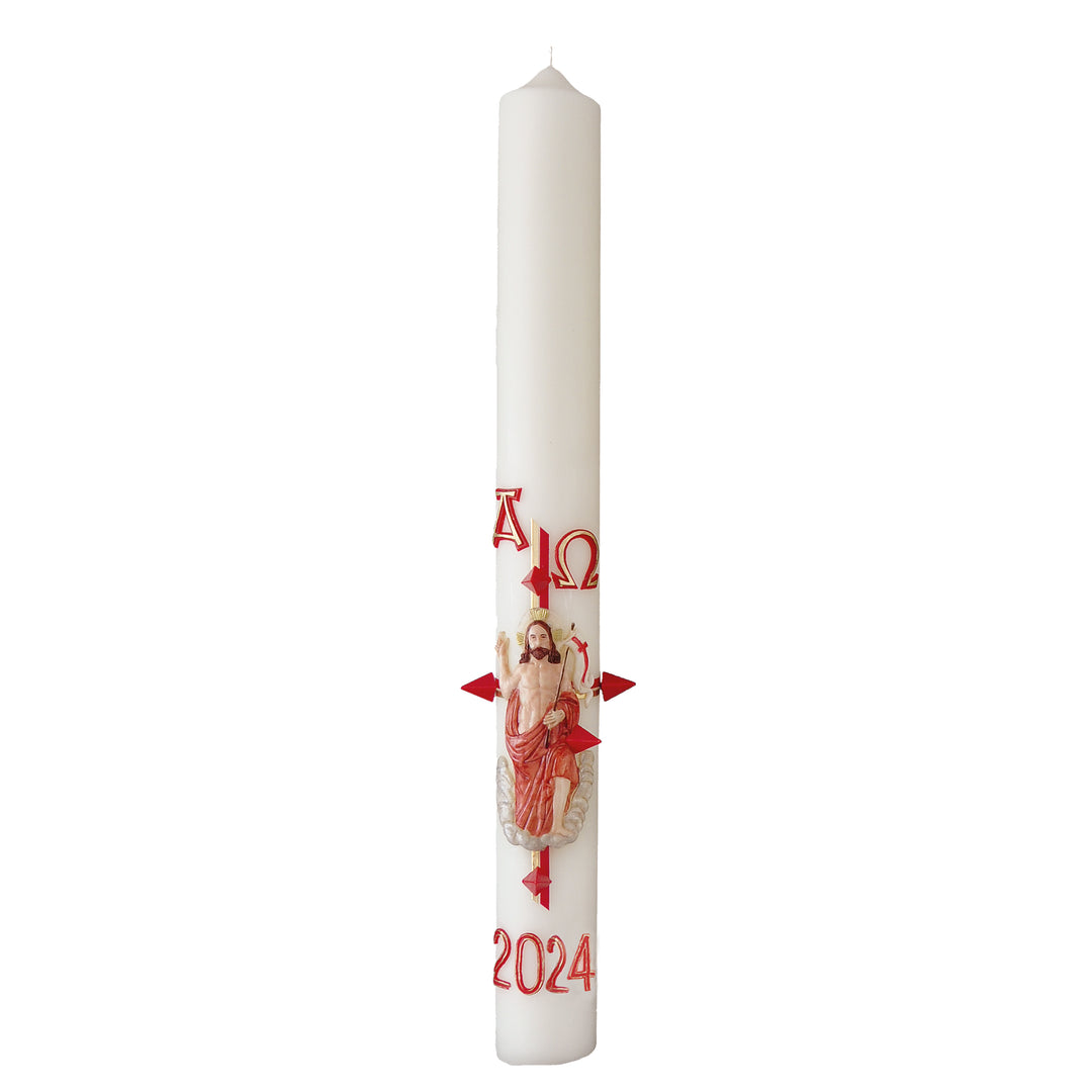 Osterkerze 100 % Bienenwachs 1000x80 mm naturgelb marmoriert - Motive optional