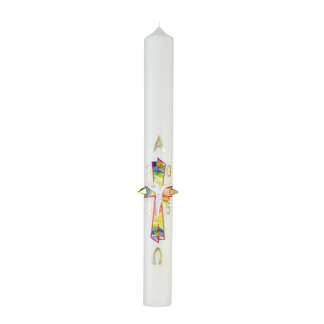 Osterkerze 100 % Bienenwachs 1000x80 mm naturgelb marmoriert - Motive optional