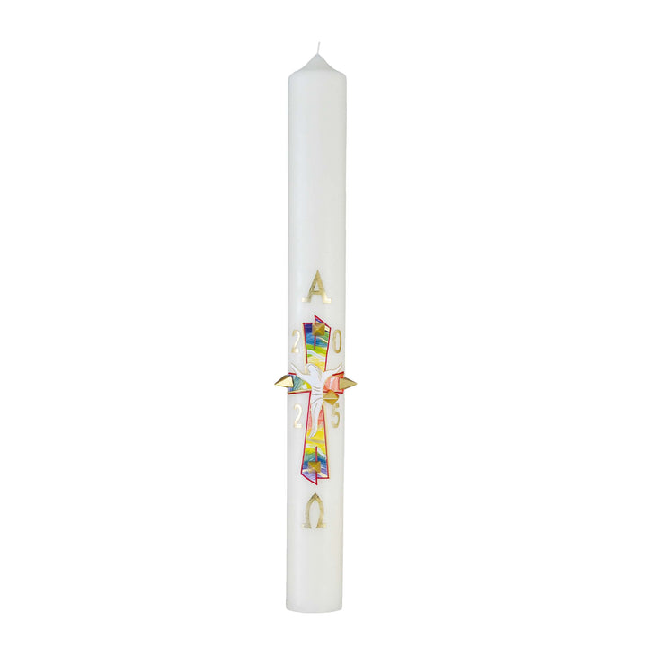 Osterkerze 100 % Bienenwachs 1000x80 mm naturgelb marmoriert - Motive optional
