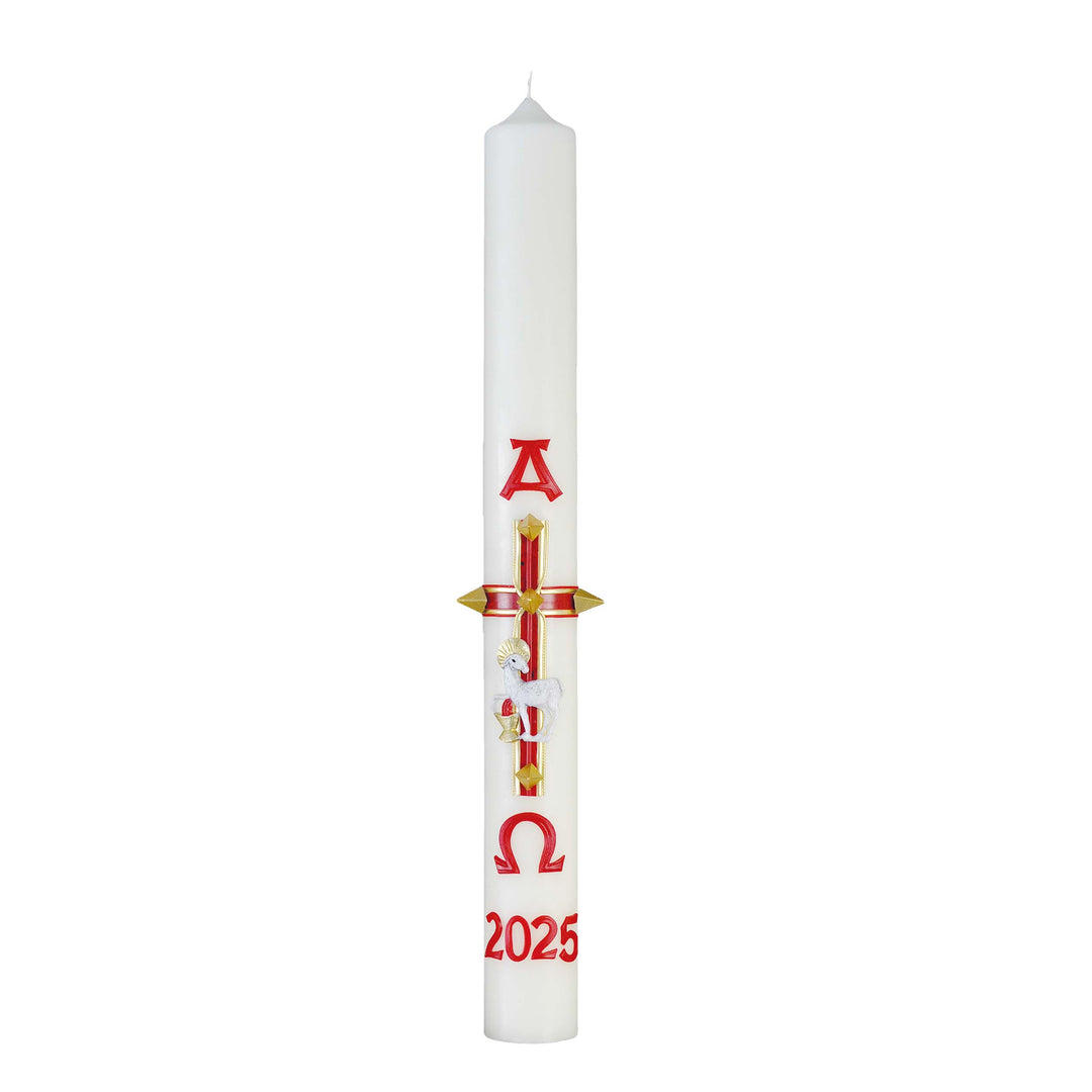 Osterkerze 100 % Bienenwachs 1000x80 mm naturgelb marmoriert - Motive optional