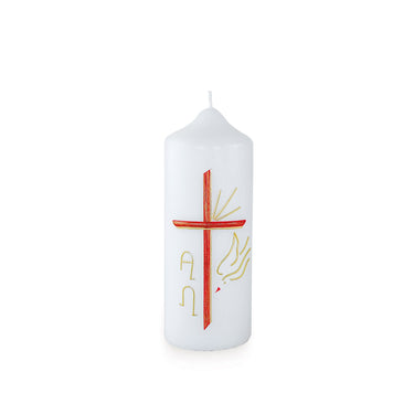 Bérmálkozási és pünkösdi gyertya 165x60 mm kézzel díszített FP 01