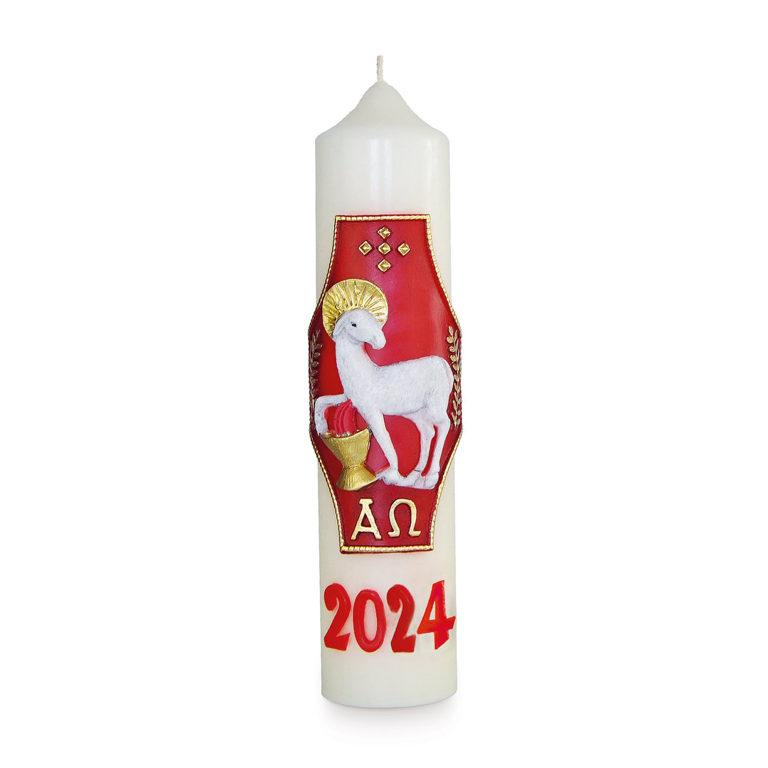 Húsvéti asztali gyertya 265x60 mm viaszrátét OT 42 évszámmal